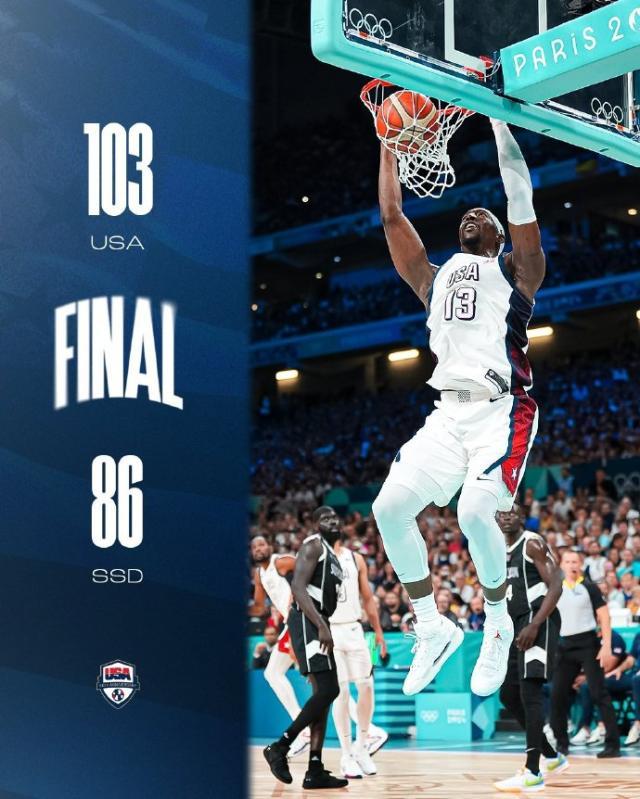 天天盈球在线观看-恩比德改当拉拉队！美国男篮替补发力击溃南苏丹